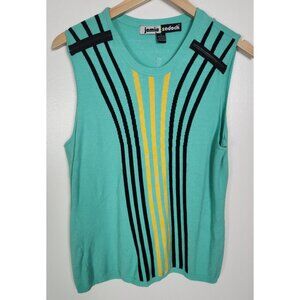 Jamie Sadock Women's Sz. L Teal Retro Sleeveless Sweater Vest